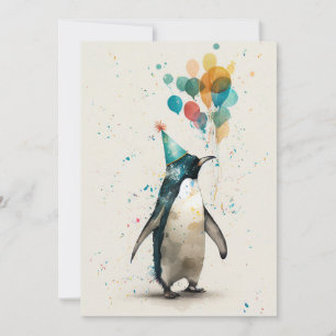 Agradecimento Cartão de Saudação Simples Penguin