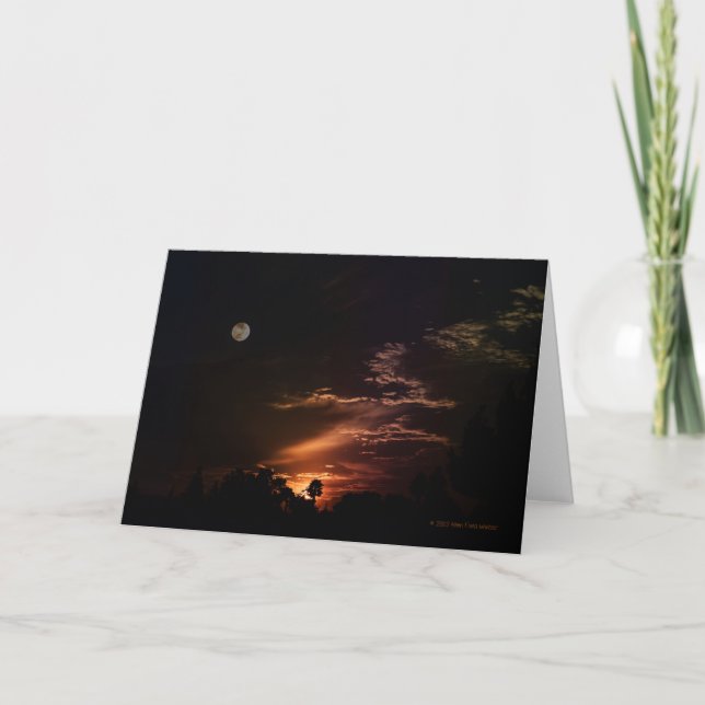 Agradecimento Cartão de Saudação "Sunset" da Lua (Frente)