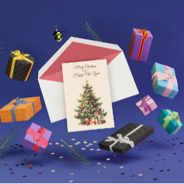 Agradecimento Cartão de Saudação Tradicional de Árvore de Natal