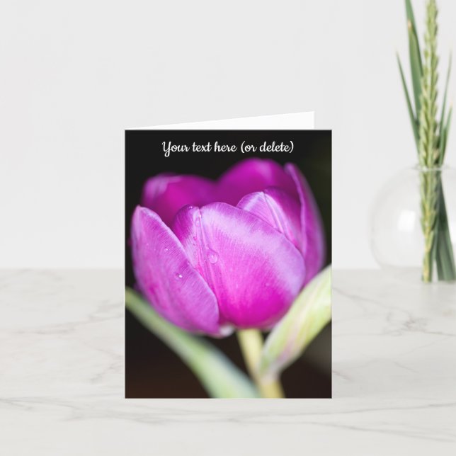 Agradecimento Cartão de saudação Tulipa Roxa (Frente)