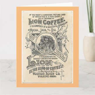 Agradecimento Cartão de Saudação Vintage Ad Com Café Grande