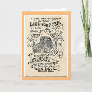 Agradecimento Cartão de Saudação Vintage Ad Com Café Lion