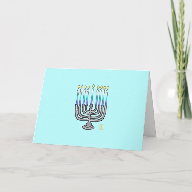 Agradecimento Cartão de Saudação Whimssic Menorah Hanukkah (Frente)