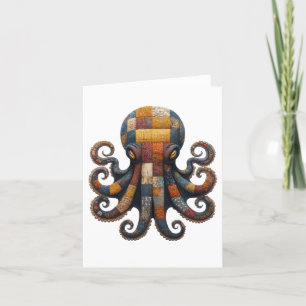 Agradecimento Cartão de Saudações de Polvo de Patchwork