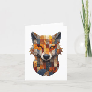 Agradecimento Cartão de Saudações do Lobo de Patchwork