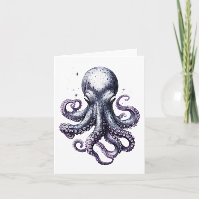 Agradecimento Cartão de Saudações do Octopus Ocean Life (Frente)