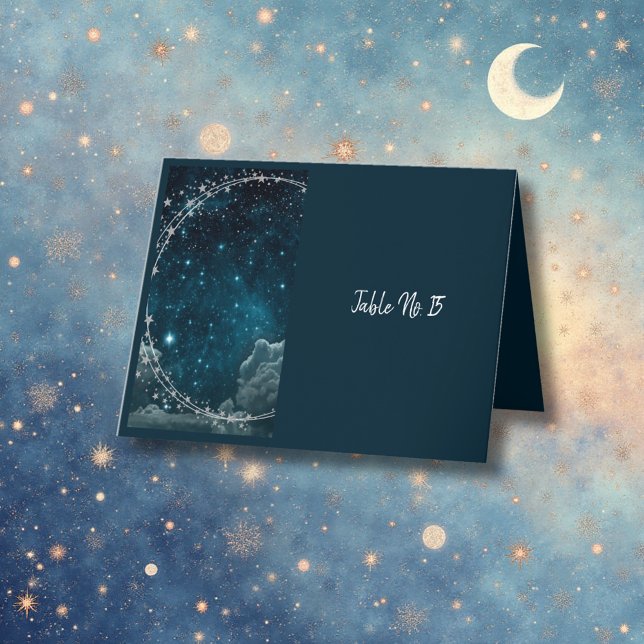 Agradecimento cartão de solteiro do céu elegante de galáxia azul (Criador carregado)