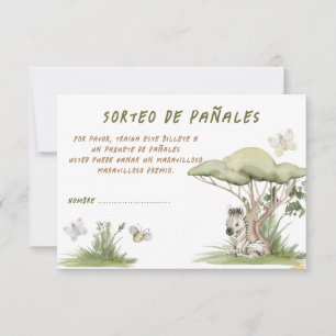 Agradecimento Cartão de Sorteio de Fraldas Baby Shower