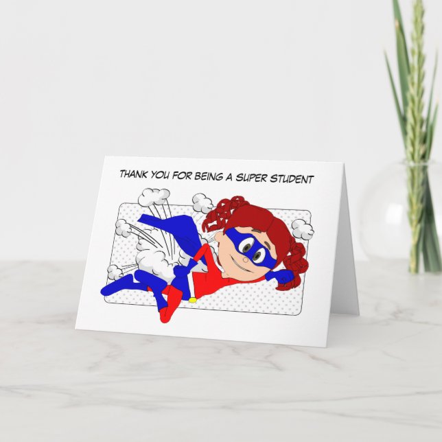Agradecimento Cartão de Super Estudante, Obrigado do Professor (Frente)