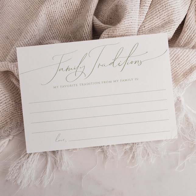 Agradecimento Cartão de Tradição da Família Verde Sage Whimsical (Criador carregado)