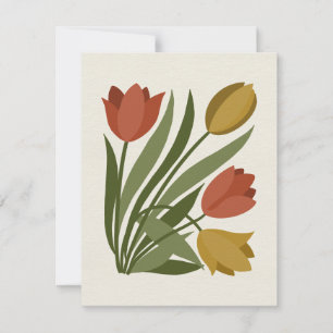Agradecimento Cartão de Tulipas da Primavera