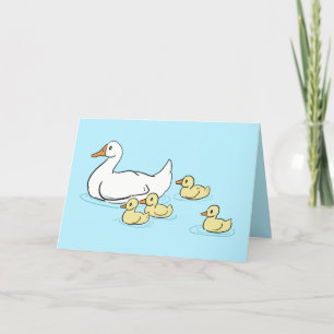 Agradecimento Cartão de Vazio Azul do Pato e Bebê