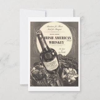Agradecimento Cartão de Vintagem Whiskey Irlandês Americano