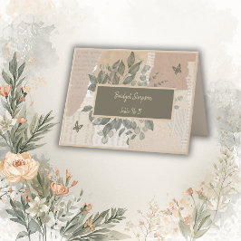 Agradecimento cartão de visita de boho chic greenery