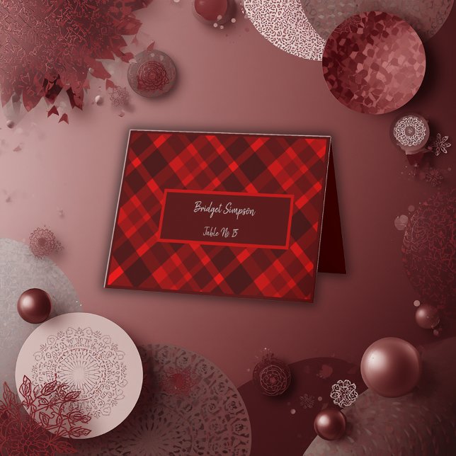 Agradecimento cartão de visita do casamento escocês vermelho (Criador carregado)