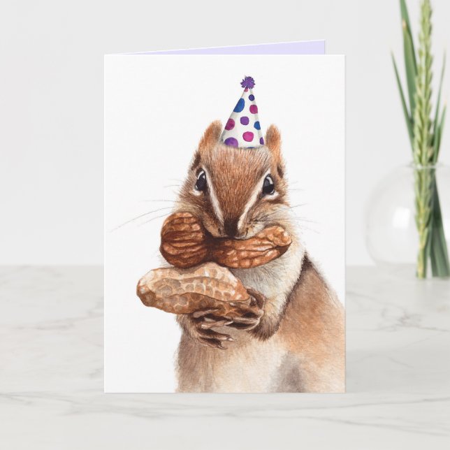 Agradecimento Cartão divertido de celebração de esquilo animal (Frente)