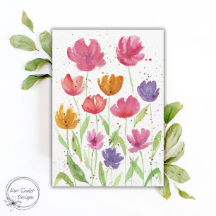 Agradecimento Cartão do Campo de Flores Silvestres