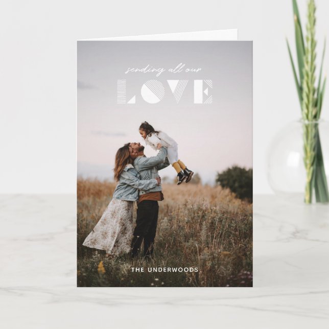 Agradecimento Cartão do Dia dos Namorados com Sobreposição de Ge (Frente)