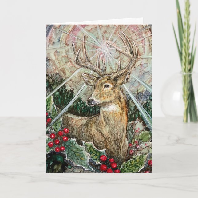 Agradecimento Cartão dobrado "Estrela de Natal" (Frente)