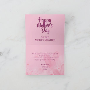 Agradecimento Cartão Elegante do Dia das Mães – Mensagem de Amor