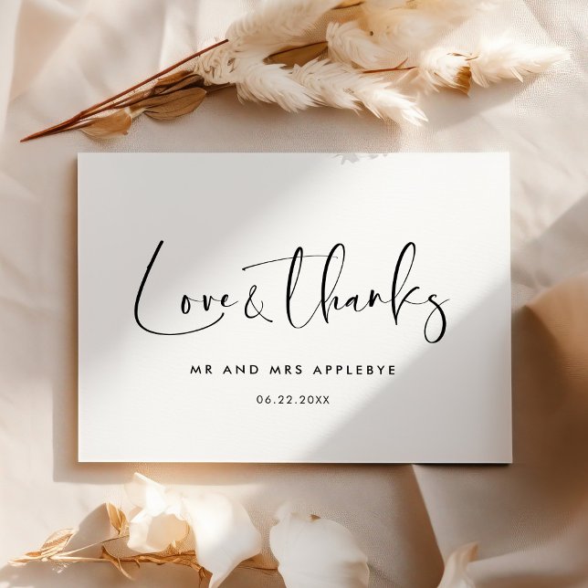 Agradecimento Cartão Elegante e moderno de Amor e obrigados (Criador carregado)