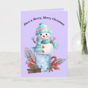 Agradecimento Cartão Feliz de Natal Snowman