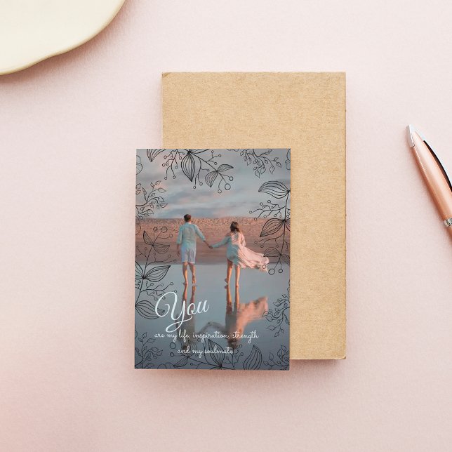 Agradecimento Cartão Feriados de Fotos de Quadro Flórido Moderno (Criador carregado)