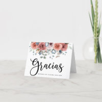 Cartão Floral de Quinceanera Blush e Blue