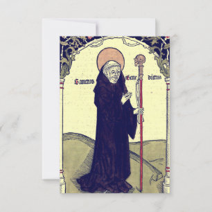 Agradecimento Cartão Medieval de Santo de São Bento de Núrsia