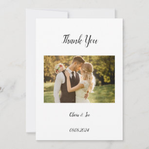 Agradecimento Cartão moderno de foto de casamento para salvar a