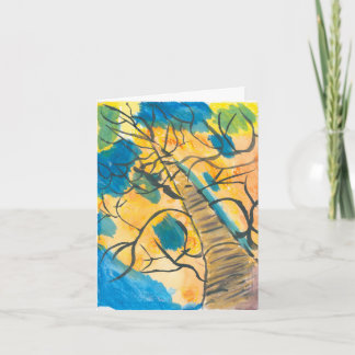 Agradecimento Cartão multicolorido de árvore