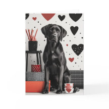 Cartão Namorados de Cachorro Negro Labrador
