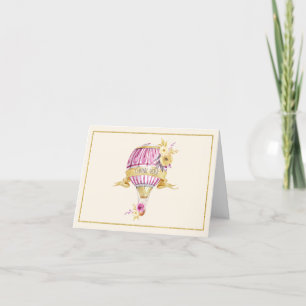 Agradecimento Cartão "Obrigado", cor-de-rosa+Dourado, balão de a