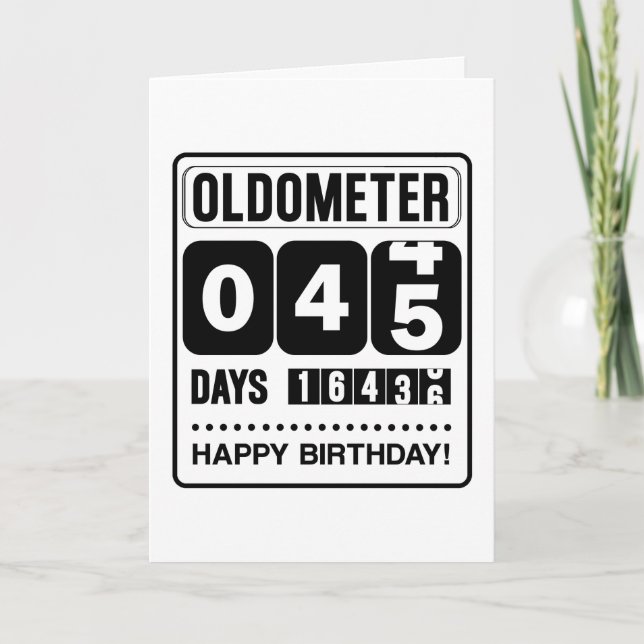 Agradecimento Cartão Oldometer de 45.o aniversário (Frente)