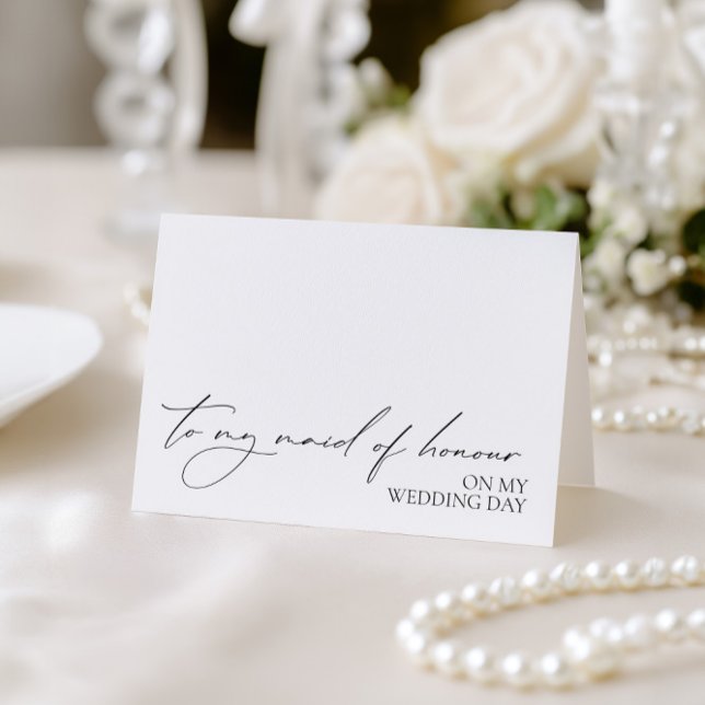 Agradecimento Cartão "Para A Minha Madrinha de casamento No Meu  ("To My Maid of Honour On My Wedding Day" Card)