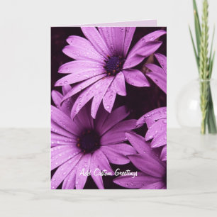 Agradecimento Cartão Personalizado De Flor Do Raindrops Lilac Da