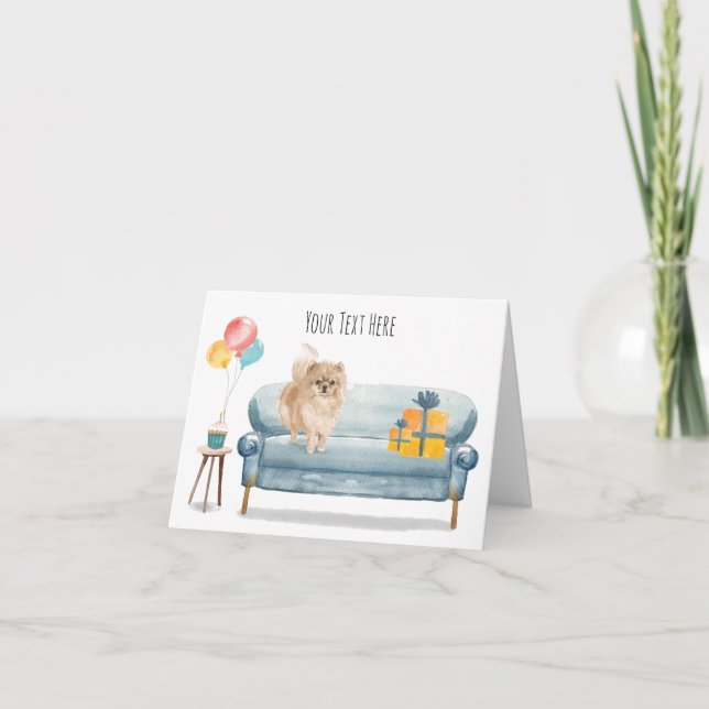 Agradecimento Cartão Personalizado de Saudação Pomeraniano (Frente)