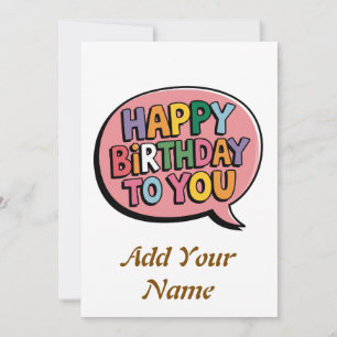 Agradecimento Cartão personalizável de aniversário