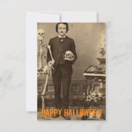 Agradecimento Cartão Personalizável de Halloween Edgar Allan Poe