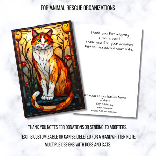 Agradecimento Cartão Plano da Organização de Resgate de Animais