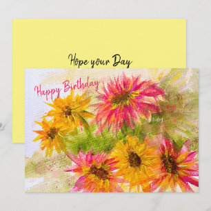 Agradecimento Cartão plano de aniversário Daisy Bright
