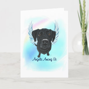 Agradecimento Cartão Preto de Perda de Pet do Cão Anjo