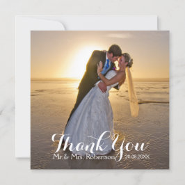 Agradecimento Cartão Quadrado Flat Foto De Casamento Obrigado