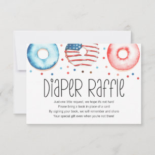 Agradecimento Cartão Raffle de Fralda de bebê com Rosquinha patr