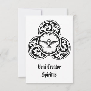 Agradecimento Cartão Religioso de Arte Sacra Veni Creator Spirit
