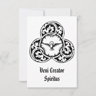 Agradecimento Cartão Religioso de Arte Sacra Veni Creator Spirit