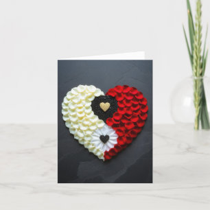 Agradecimento Cartão Romântico de Amor Cardíaco Yin-yang