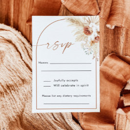Agradecimento Cartão RSVP Boho Wedding | Cartão de Resposta Vert