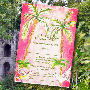 Agradecimento Cartão RSVP de Aves Tropicais de Cores Aquáticas