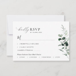 Agradecimento cartão RSVP de casamento das flores verdes do sába